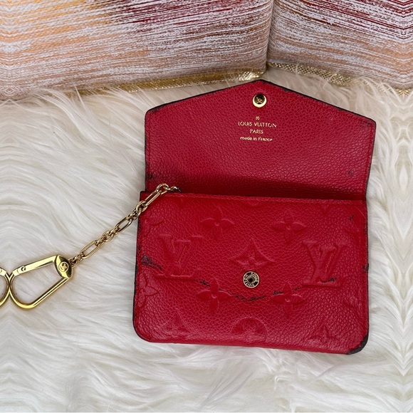 🔥Authentic Louis Vuitton Monogram Red Empreinte Key Cles - Picture 7 of 13